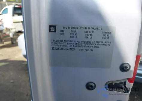 2006 Chevrolet Impala Ls z USA, uszkodzony, nr VIN 2G1WB58K669417153